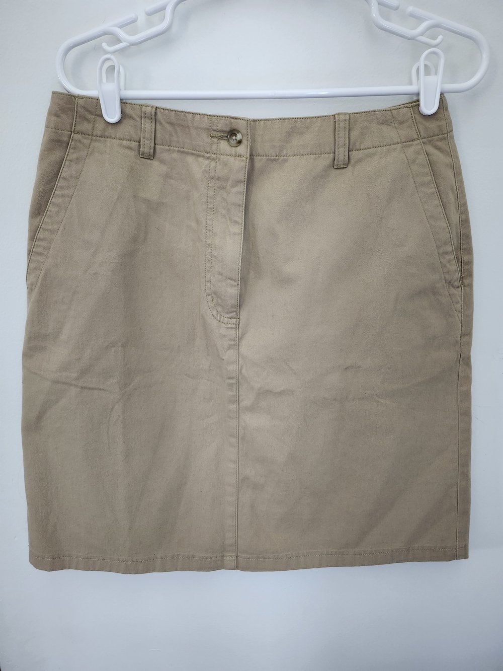 Classic Khaki Cotton Skirt - Women